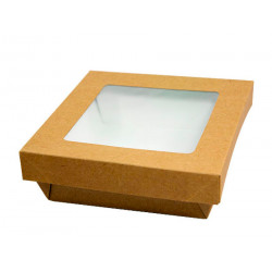 BOITE PATISSIERE CARTON +FENETRE 13x13x5 cm (x350)