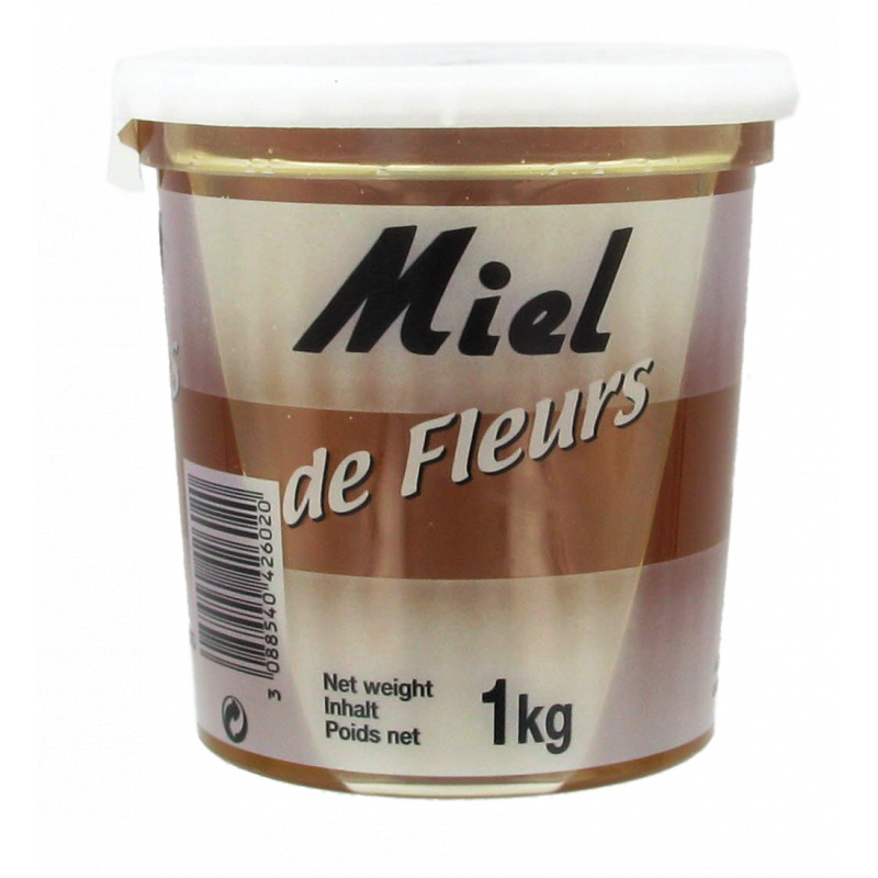 MIEL DE FLEURS LIQUIDE EN POT PLASTIQUE 1 kg - Distram SAS