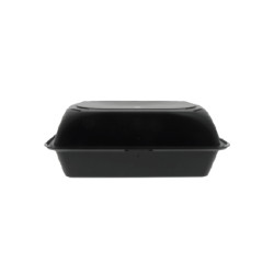 BOITE BURGER LONG en PP noir 16x24x9.5 cm (25 unités) - AMBIANT