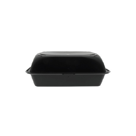 BOITE BURGER LONG en PP noir 16x24x9.5 cm (25 unités) - AMBIANT