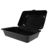 BOITE BURGER LONG en PP noir 16x24x9.5 cm (25 unités) - AMBIANT