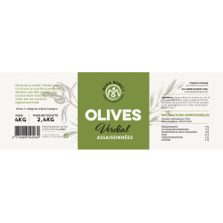 Olives verdial Assaisonnées - Carton 3 X 2,4 kg