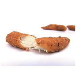 Goujon de poulet cuit, pané, nature