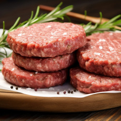 Steak gaufré 45 g halal surgelé 4,5 kg par 100