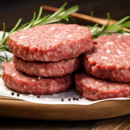 Steak gaufré 45 g halal surgelé 4,5 kg par 100
