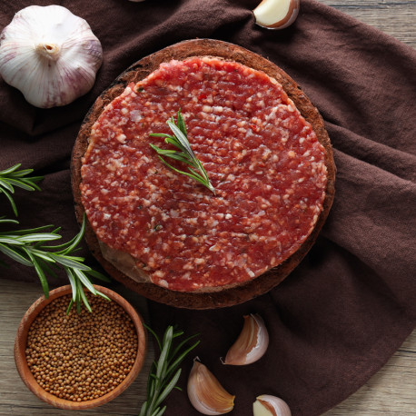 Steak gaufré 80 g halal surgelé 5,4 kg par 68