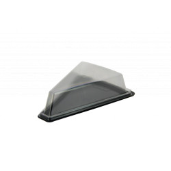 Boîte triangle fond noir avec couvercle transparent pour part de tarte x 720