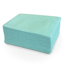 Lavettes vertes non tissées alvéolées 350 x 500 mm - par 25