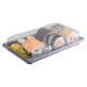 Couvercle en RPET pour barquette sushi 3050040 - par 156