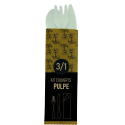 Kit couverts pulpe 3/1 (couteau, fourchette, cuillère) par 250