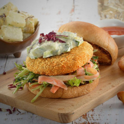 Burger de crevette pané surgelé IQF 1 kg – par 10