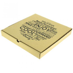 Boîte à pizza carton 33 cm kraft brun par 100