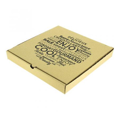 Boîte à pizza carton 33 cm kraft brun par 100