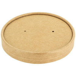 Couvercle carton kraft brun pour pot 3040008KR, 3040012KR, 3040016KR - par 500