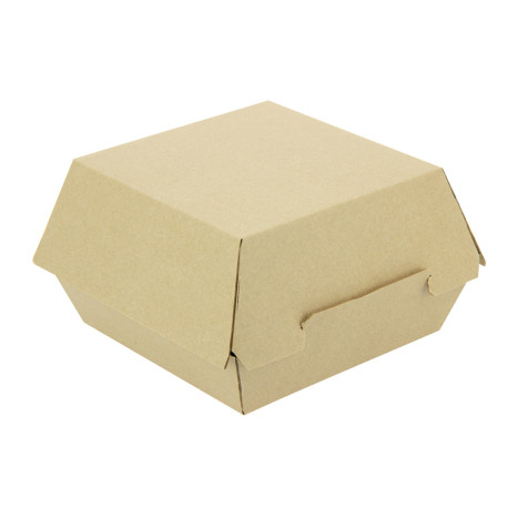 Boîte hamburger carton kraft brun 110 x 104 x 7.5 mm - Par 540