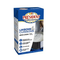 CREME LEGERE PRESIDENT 18%MG UHT - 6X1L-FRAIS