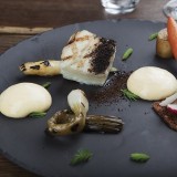 Assiette ronde imitation basalt