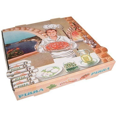 90 Boîtes Pizza 40x60 H 4 cm Animé Pizza Demi Mètre Fermoir Américain