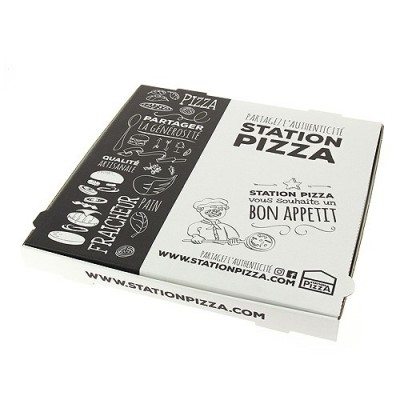 Boite pizza large Station Pizza