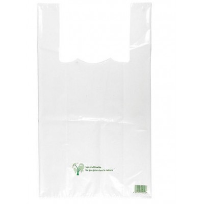 Sac bretelles plastique blanc 26 x 6 x 45 cm