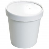 Pot à soupe en carton blanc 36 cl avec couvercle