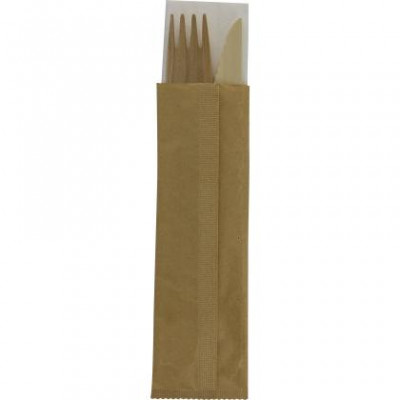 SACHET COUVERT 3/1 BOIS (cout+fourch+serv) BOIS (*250)