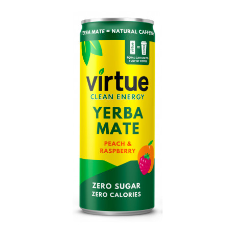 Boisson énergisante Yerba mate pêche & framboise - Virtue