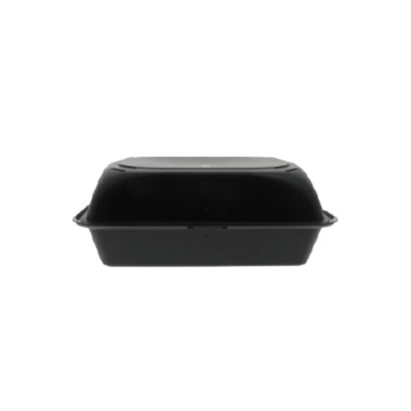 BOITE BURGER LONG RÉUTILISABLE EN PP NOIRE 16X24X9.5 CM (25 UNITÉS)