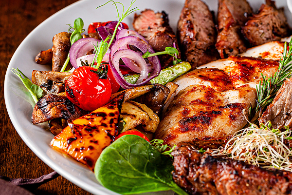 Tenders, jambon, steak