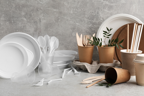 Vaisselle en plastique, kraft