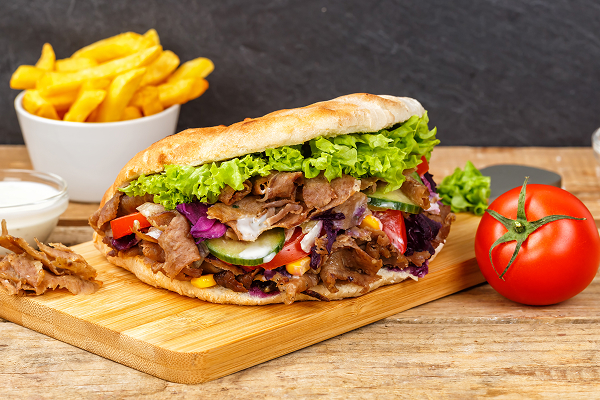 Gyros, pain, émincés